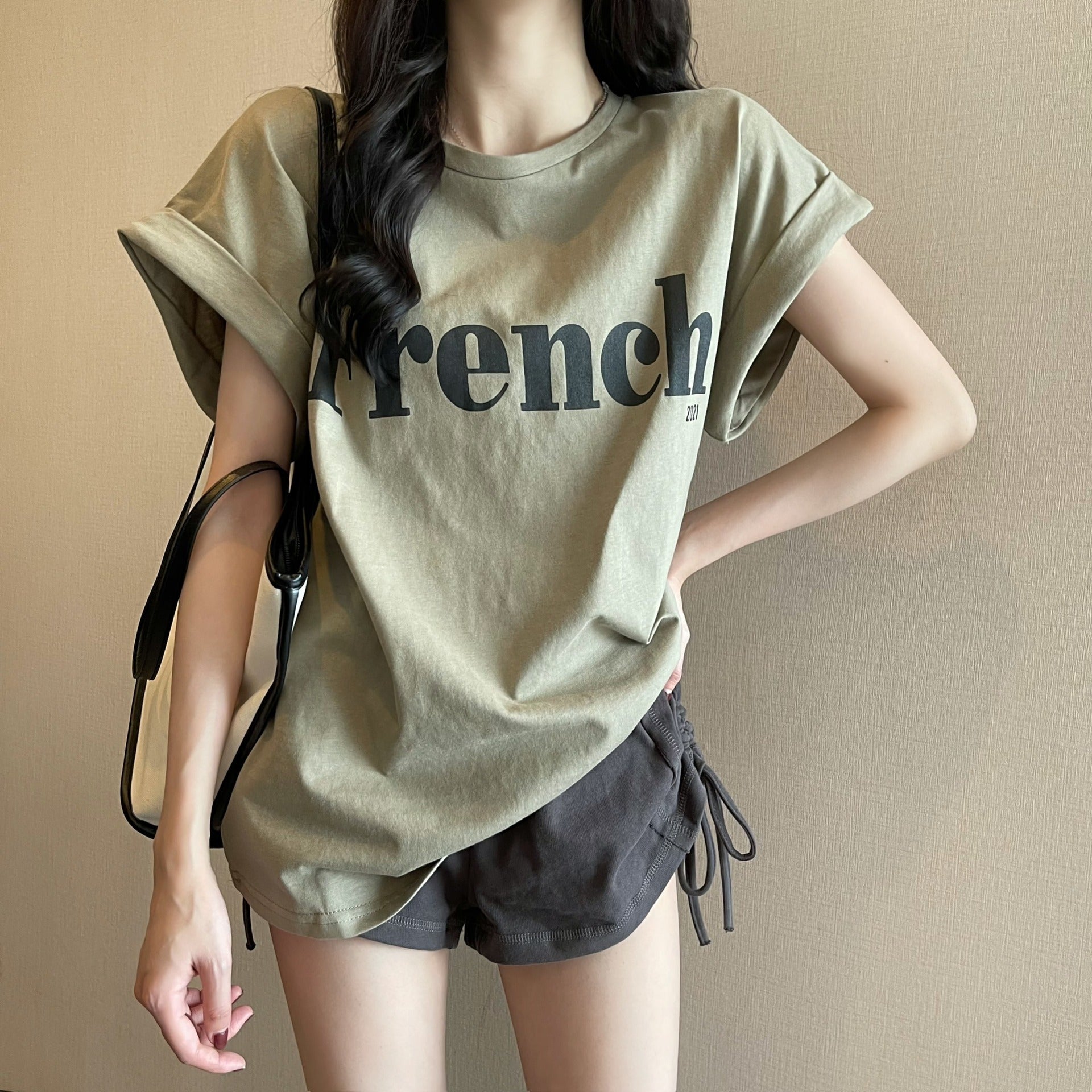 Off-shoulder Short-sleeved T-shirt Loose Women's Summer Top