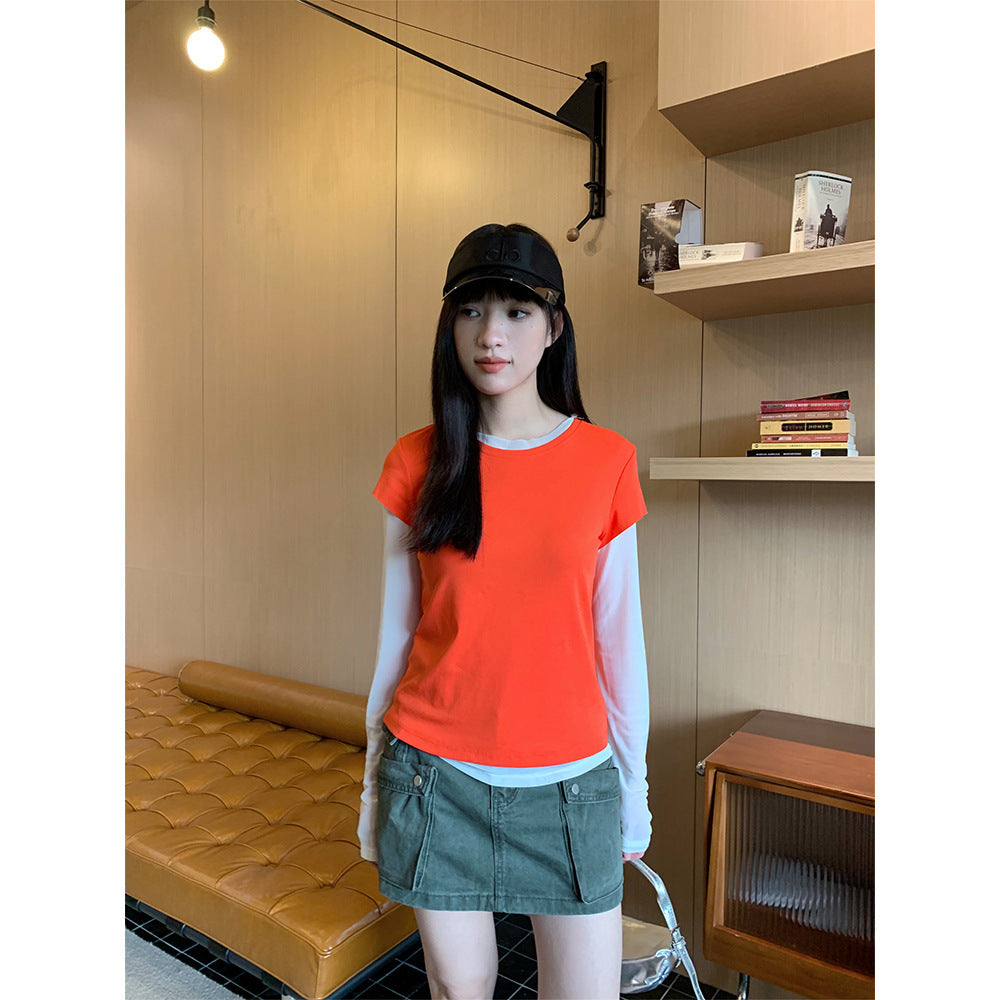 Summer Workwear Low Waist Skirt Women's Pocket Skirt